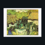 Thatched Cottages in Jorgus, Van Gogh Fine Art Postcard<br><div class="desc">Vincent Willem van Gogh (30 March 1853 – 29 July 1890) was a Dutch Post-Impressionist artist. Some of his paintings are now among the world's best known,  most popular and expensive works of art.  

 Oil on canvas,  33 x 40.5 cm. Private collection. F 758,  JH 2016</div>