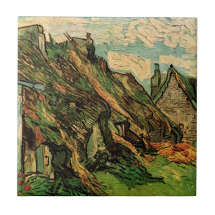 Thatched Sandstone Cottages by Vincent van Gogh Ceramic Tile