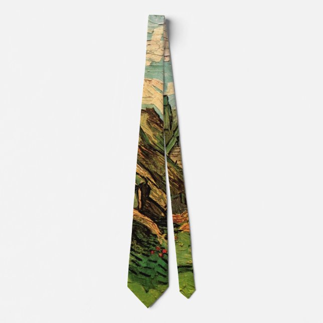 Thatched Sandstone Cottages by Vincent van Gogh Tie (Front)
