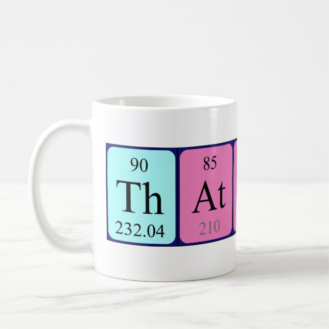 Thatcher periodic table name mug (Left)