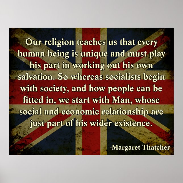Thatcher Religion Quote Poster (Front)