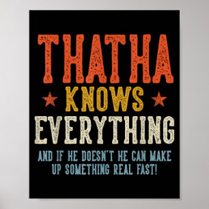 Thatha knows everything father's day retro vintage poster