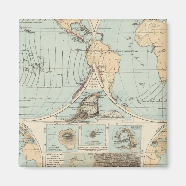 Thatigkeit des Erdinnern Atlas Map Magnet (Front)