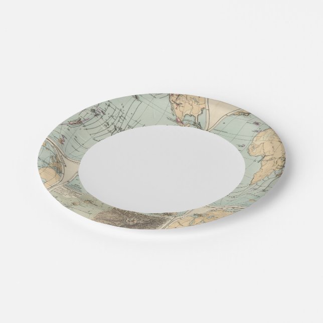 Thatigkeit des Erdinnern Atlas Map Paper Plate (Angled)