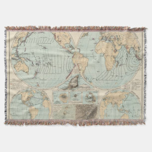 Thatigkeit des Erdinnern Atlas Map Throw Blanket