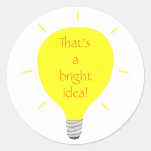 That's a bright idea, Yellow Light Bulb stickers