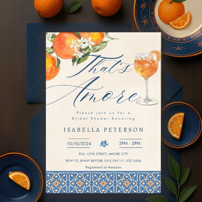 That's Amore Aperol Spritz Italian Bridal Shower Invitation (That's Amore Aperol Spritz Italian Bridal Shower Invitation)