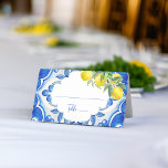 That's amore Blue tile lemon Italian bridal shower Place Card<br><div class="desc">That's Amore Blue Maiolica tiles lemons vintage Italian bridal shower wedding  place cards,  Mediterranean themed bridal shower citrus bridal shower table decor</div>