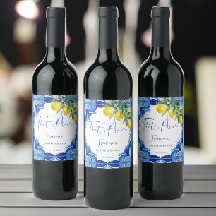 That's amore blue tiles lemons Italian Wine Label