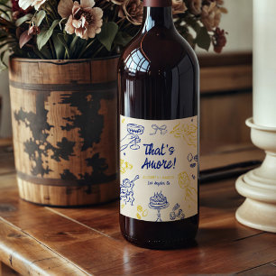 That's Amore! Blue & Yellow  Wine Label