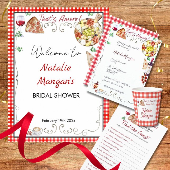 That's Amore Bridal Shower 1  Invitation (Fun Italian style Bridal Shower)