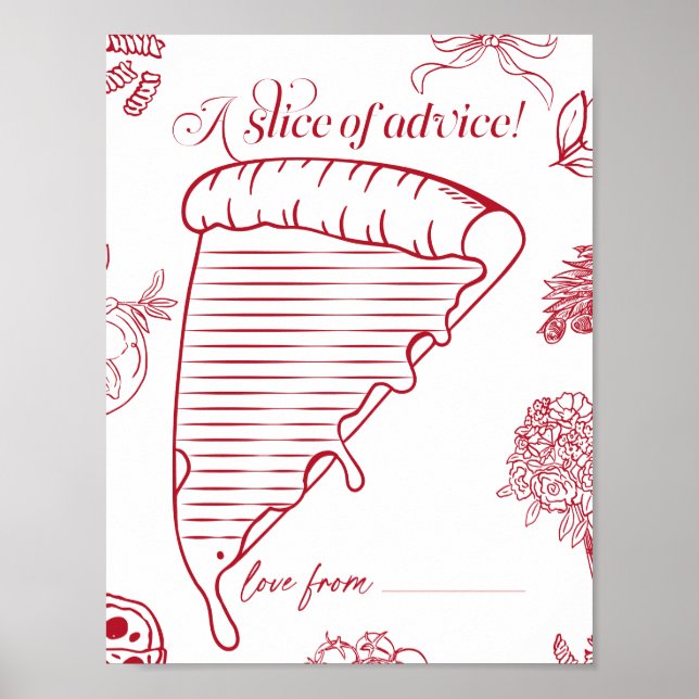 That's Amore Bridal Shower a slice of advice Poster (Front)