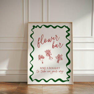 Thats Amore Bridal Shower Flower Bar Make Bouquet Pedestal Sign