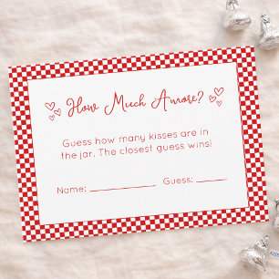 That's Amore Bridal Shower Game - How Many Kisses Card