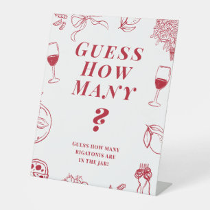 That's Amore Bridal Shower Guess how many Game Pedestal Sign