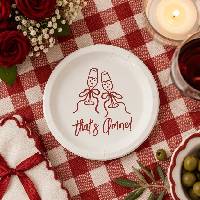 That's Amore Bridal Shower Paper Plate (That's Amore Bridal Shower Plates)