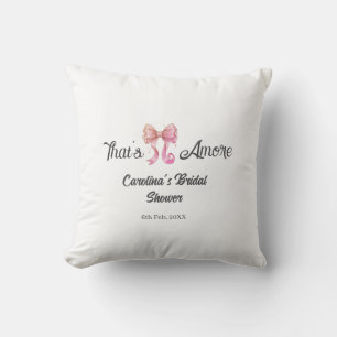 that's amore bridal shower pink retro bow boho nam cushion