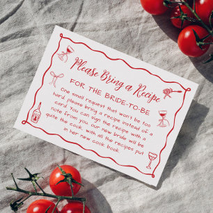 That's Amore Bridal Shower Recipe Request  Enclosure Card