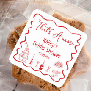 Thats Amore Bridal Shower  Square Sticker