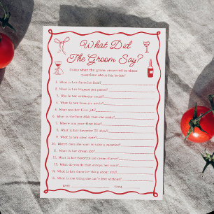 That's Amore Bridal Shower What Did the Groom Say  Invitation