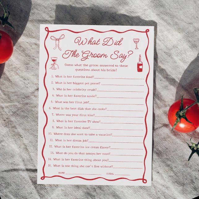 That's Amore Bridal Shower What Did the Groom Say  Invitation (Creator Uploaded)