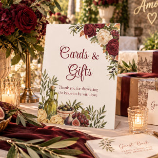That's Amore Burgundy Bridal bridal shower Pedestal Sign