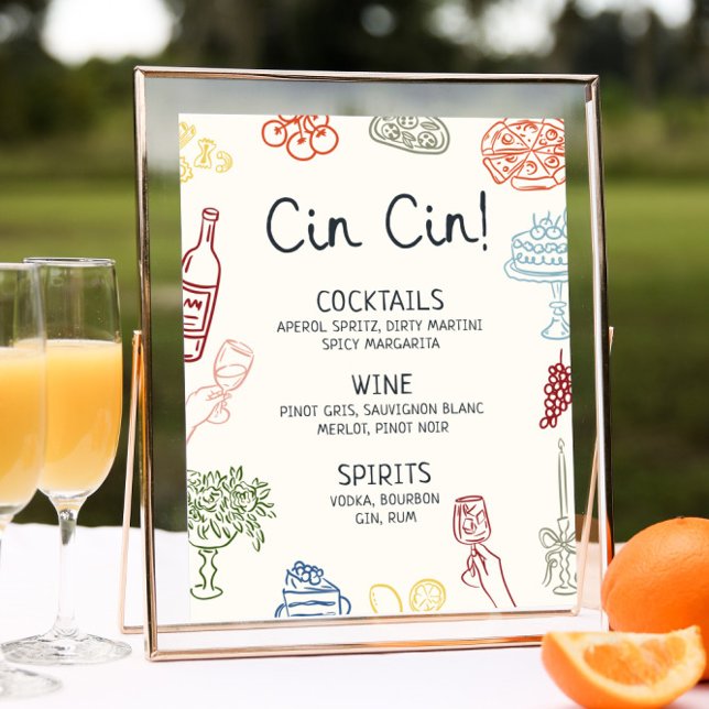 That's Amore Colourful Illustrated Bar Menu Poster (Creator Uploaded)