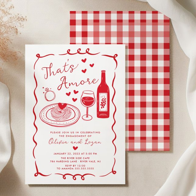 That's Amore Dinner Engagement Party Invitation (Creator Uploaded)