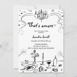 That's Amore Hand Drawn Bridal Shower Invitation