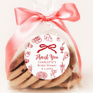 That's Amore Hand Drawn Italian Bridal Shower Classic Round Sticker