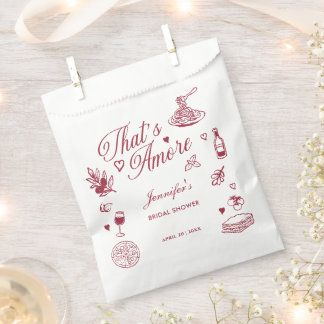 Thats Amore Hand Drawn Italian Bridal Shower Favour Bag
