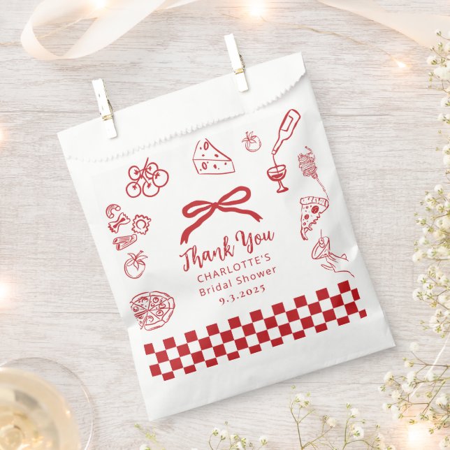 That's Amore Hand Drawn Italian Bridal Shower Favour Bag (Clipped)