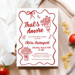 That's Amore Hand Drawn Italian Bridal Shower Invitation