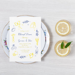 Thats Amore Hand Drawn Italian Rehearsal Dinner Invitation