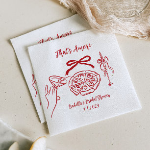 That's amore Hand drawn Pizza Bridal Shower Napkin