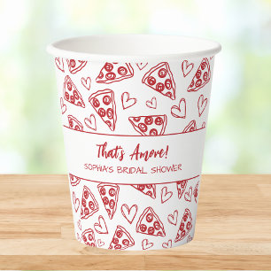 That's Amore Hand Drawn Pizza Party Bridal Shower Paper Cups
