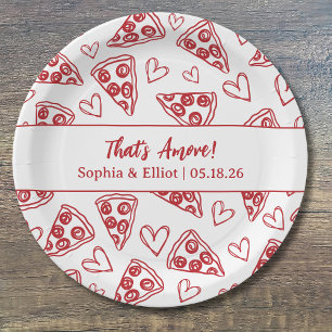 That's Amore Hand Drawn Pizza Party Chic Wedding Paper Plate