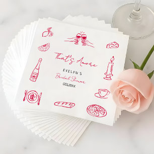 That's Amore Hand Drawn Quirky Elegant Bridal  Napkin