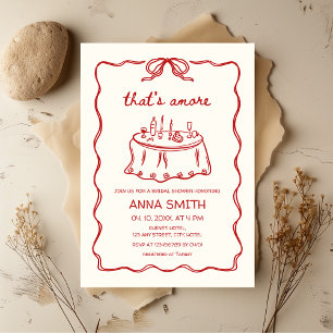 That's amore Hand-illustrated Red Bridal Shower Invitation
