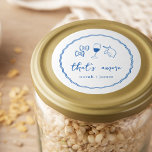 "That's Amore" Handwritten Bridal Shower Classic Round Sticker<br><div class="desc">This beautiful Italian inspired bridal shower design features handwritten style cursive lettering accented with a wavy scribble ribbon border in Mediterranean blue. Hand drawn illustrations of farfalle pasta, wine, and a Sicilian lemon complete the design for a summery Amalfi Coast look. These elegant Mediterranean bridal shower stickers feature "that's amore"...</div>