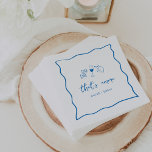 "That's Amore" Handwritten Bridal Shower Napkin<br><div class="desc">This beautiful Italian inspired bridal shower design features handwritten style cursive lettering accented with a wavy scribble ribbon border in sunny blue. Hand drawn illustrations of bow tie pasta, wine, and a Sicilian lemon complete the design for a summery Amalfi Coast look. These elegant Mediterranean bridal shower napkins feature "that's...</div>