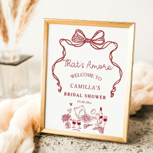 That's Amore Handwritten Bridal Shower Welcome Poster