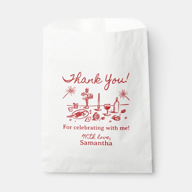 That's Amore Illustrated Thank You Favour Bag (Front)