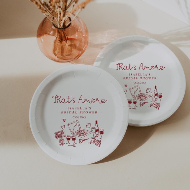 That's Amore Italian Bridal Shower Paper Plate (Creator Uploaded)