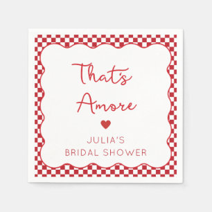 "That's Amore" Italian Bridal Shower Red Chequered Napkin
