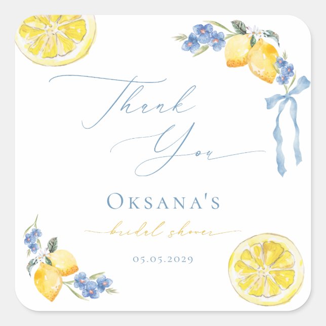 That's Amore Italian Bridal Shower Thank You Favou Square Sticker (Front)