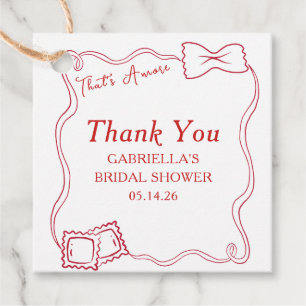 That's Amore Italian Bridal Shower Thank You Favour Tags