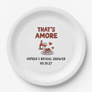 That's Amore Italian Bridal Shower Whimsical Red Paper Plate