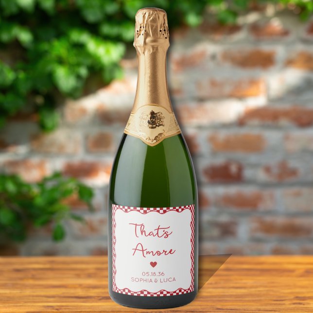 That's Amore Italian Chic Wedding Champagne Label (Creator Uploaded)
