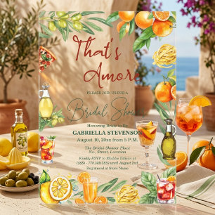 That's Amore Italian Citrus Cocktail Bridal Shower Acrylic Invitations